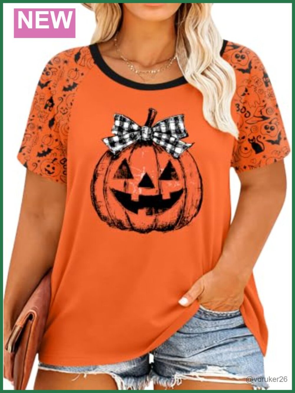 Plus Size Halloween Pumpkin Graphic Tee Spooky Season Fall T-Shirt